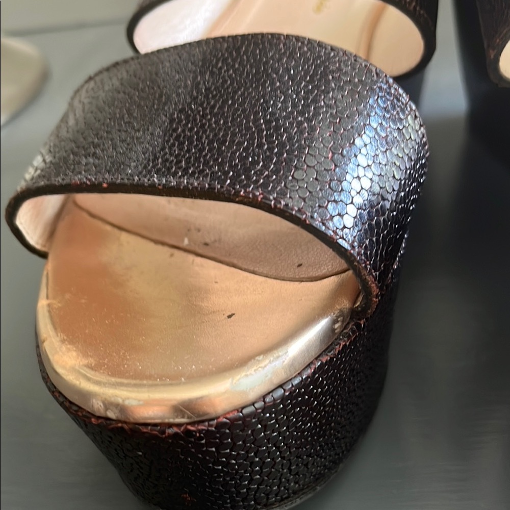 Robert Clergerie brown wedge sandal size 8 - Picture 4 of 10